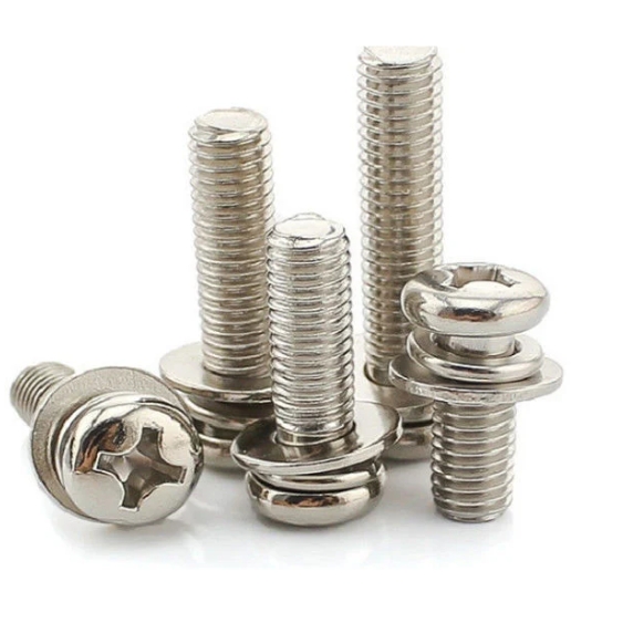 China Factory Flat Washer and Spring Washer Pan Head Machine Cross Screw Sems Screw Combined Screws