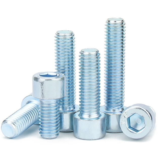 Factory Sells Carbon Steel Blue White Zinc Hex Socket Cap Bolt M8 M20 Metric Inch 3