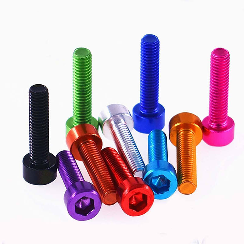 M6 x 30mm M3 Custom Colourful Anodized Aluminum Hex Socket Head Cap Screw Bolt 4
