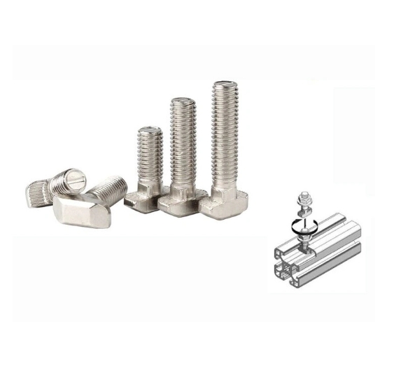Stainless Steel Hammer Head Screws M10X25 with M10 Flange Nuts Stainless Steel PV Profiles Hammer T Bolt for Solar Panel Photovoltaic Mounting System 3