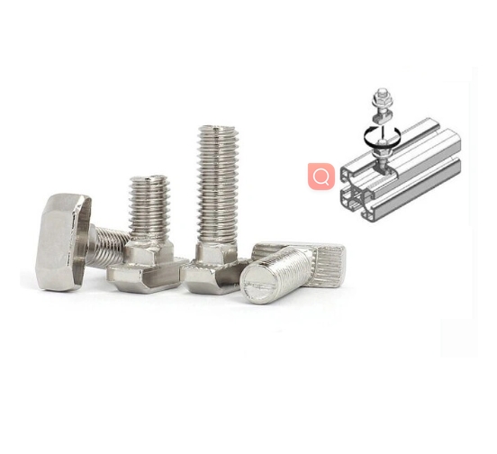 Stainless Steel Hammer Head Screws M10X25 with M10 Flange Nuts Stainless Steel PV Profiles Hammer T Bolt for Solar Panel Photovoltaic Mounting System 4