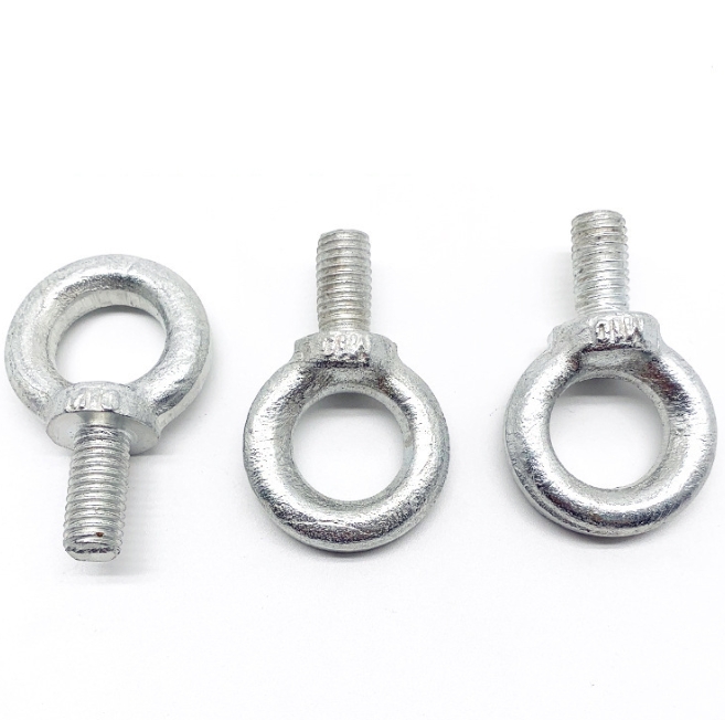 Factory Direct Sales DIN580 Carbon Steel Galvanized White Zinc Eye Bolt