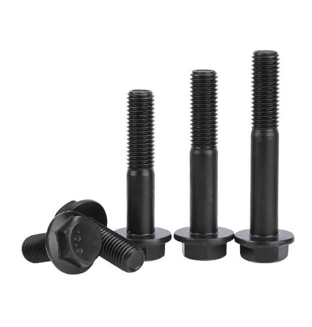 Carbon Steel Hex Flange Bolts with Serrated Face Black Oxide Finish Non-Serrated 2