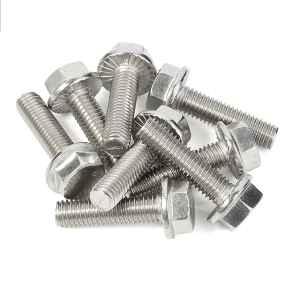 DIN6921 Flanged Hex Bolts 304 Stainless Steel Hex Flange Washer Head Bolts Automobile Bolts Car Machine Screws Replacement 5