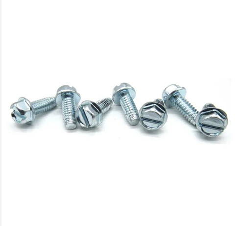 Factory customized zinc plated m2 m3 m4 m5 m6 hexagon bolt hex flange head slotted anti slip machine bolt 4
