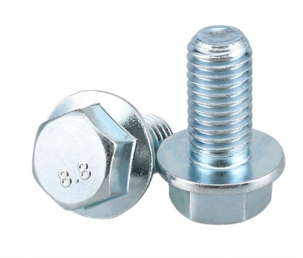 ISO Standard Flange Bolt DIN6921 Carbon Steel Blue Zinc Full Thread With Teeth Flange Bolt 2