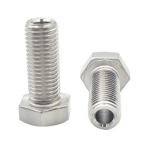 Custom Hex Bolt Hexagon outer hollow screw 304 316 stainless steel hollow Hexagon bolt face mask thread through hole screw