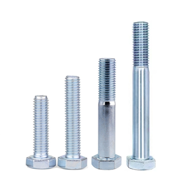 DIN931 Half Thread Carbon Steel Blue Zinc HDG Hex Bolt 1