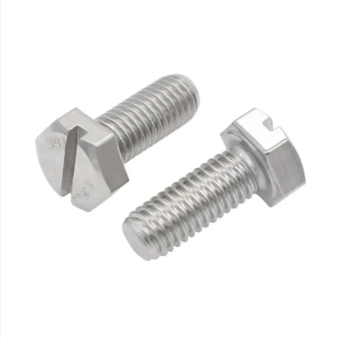 High quality stainless steel hex head bolts with slot on head M6 M8 M10 M12 Slot Head Hexgaon Bolts Allen Bolt 4
