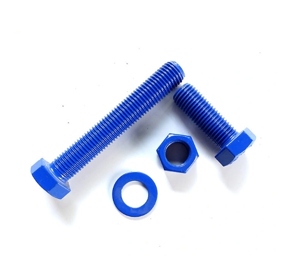 High Strength Blue Coated PTFE Painted A193 B7 Stainless Steel Carbon Steel Allen Screws Hex Bolts with 2h Nuts 1