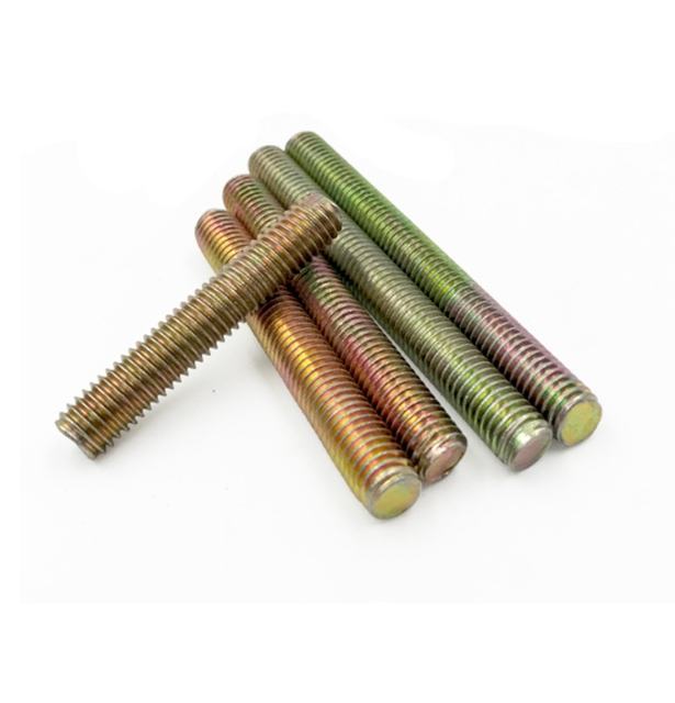 Factory Price Stud Bolt Full Thread Yellow Zinc Stud Bolt with 2H Heavy Hex Nuts 3