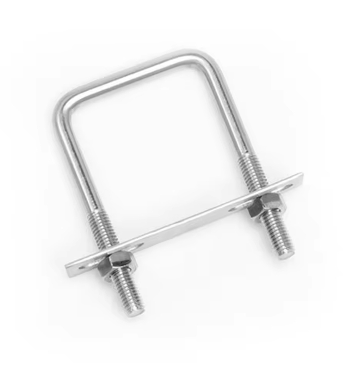 304 Stainless Steel Square U Bolt 4.8 Grade M6 M8 M10 M12 U Bolt Pipe Clamp Bracket With Nut