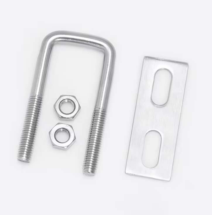 304 Stainless Steel Square U Bolt 4.8 Grade M6 M8 M10 M12 U Bolt Pipe Clamp Bracket With Nut 2