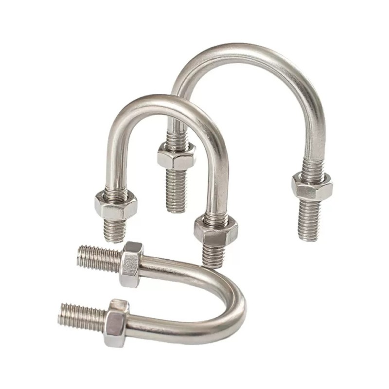 U-bolt Ansi Inch Size Stainless Steel 304 316SS Square Bending V Shape U Bolt with Nuts and Washer 3