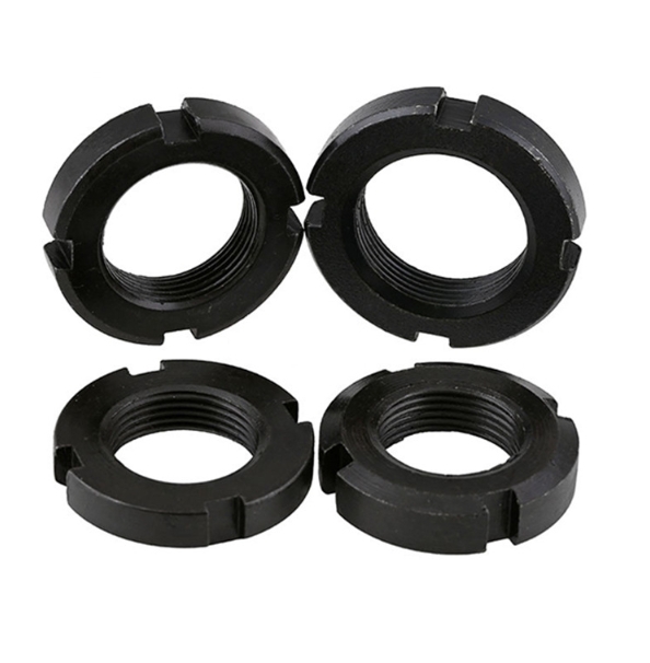 M12 14-120 Black Carbon Steel Round Carbon Steel Lock Nut Slotted Nut for Secure Fastening GB812 Stop Nuts 2