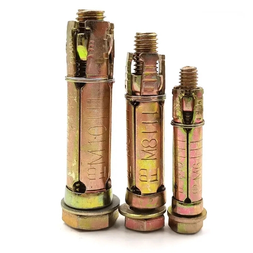 Carbon Steel Yellow Zinc Plated Galvanized Anti Skid Shark Fin Hit Sleeve Anchor with Hex Nut