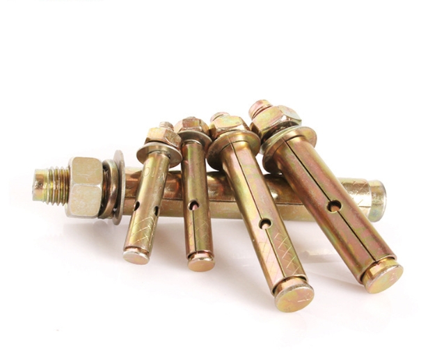 Concrete Carbon Steel Wedge Anchors Sleeve Anchor Expansion Bolt Yellow Zinc Plated 3