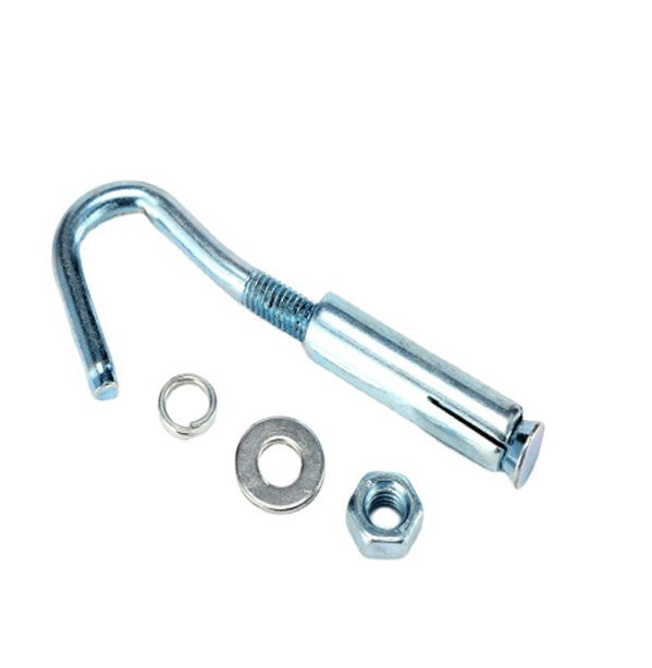 M10-M20 Carbon Steel J-Hook Anchors Blue-White Zinc Plated 3
