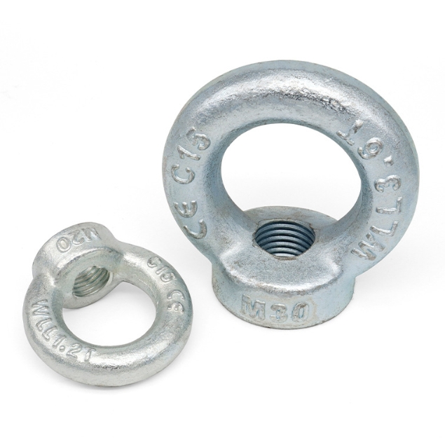 DIN582 Carbon Steel Galvanized M12 M20 M30 Zinc Plated Round Ring Shape Lifting Eye Nuts 1