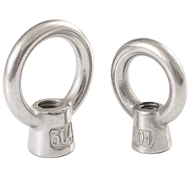 High Strength DIN582 Lifting Eye Nut CNC Stainless Steel Plain M6 M10 M16 Machinery Eye Nut 3