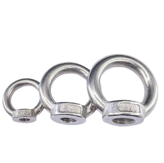 High Strength DIN582 Lifting Eye Nut CNC Stainless Steel Plain M6 M10 M16 Machinery Eye Nut 4