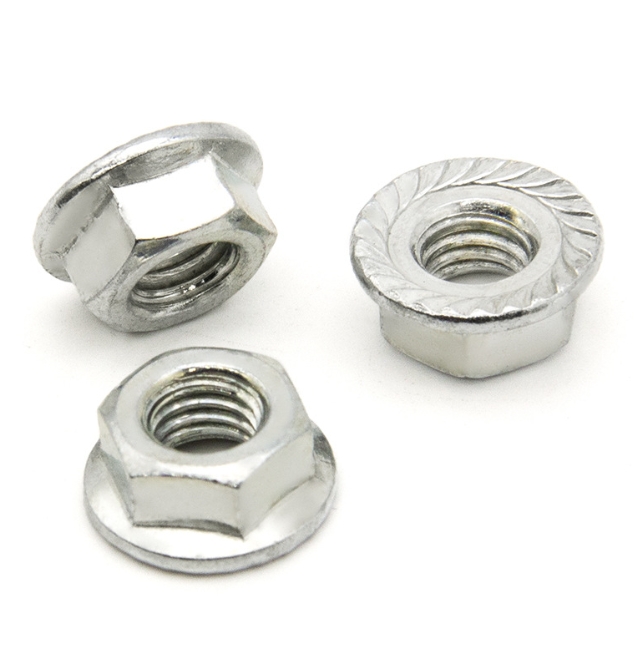 10.9 Grade M10 Din 6923 White Zinc Flange Nut 1