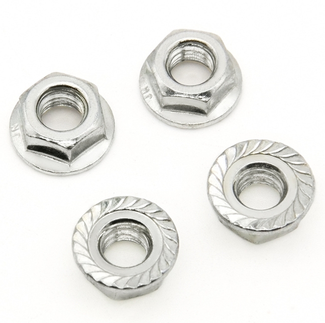 10.9 Grade M10 Din 6923 White Zinc Flange Nut 2