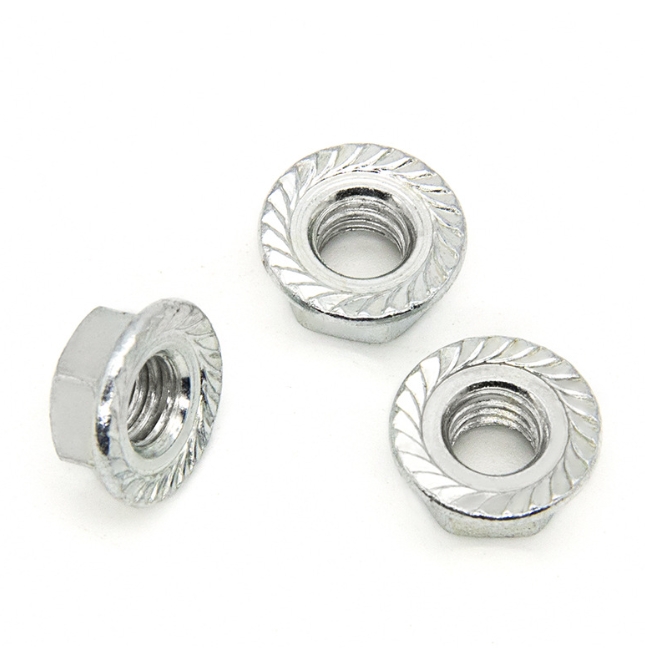 10.9 Grade M10 Din 6923 White Zinc Flange Nut 3