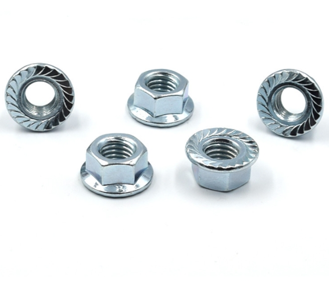 Carbon Steel Hexagonal Flange Nut Zinc Galvanized Finish Standard Flange Nuts 1