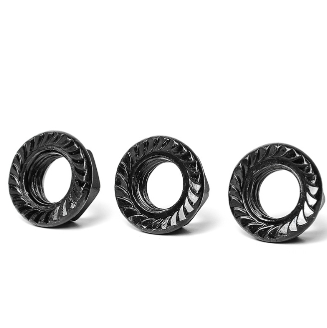 High Quality Zinc Plated Hex Flange Nuts DIN6923 Grade 4.8 Black 2