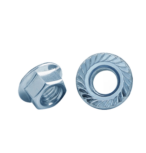Manufacturing Carbon Steel Blue Zinc, HDP Hexagon Flange Nuts