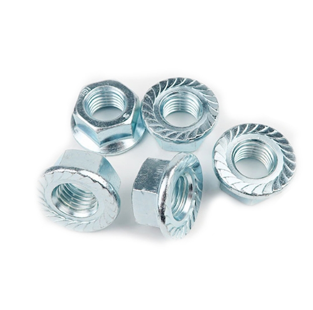 Manufacturing Carbon Steel Blue Zinc, HDP Hexagon Flange Nuts 4