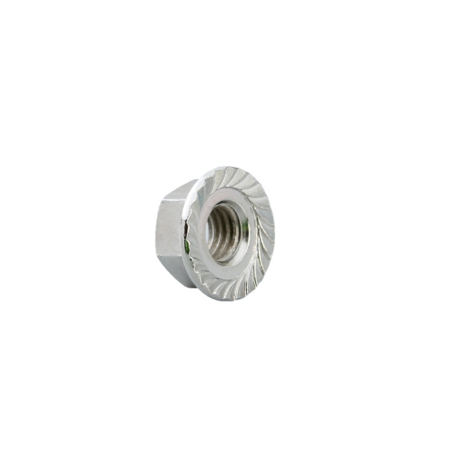 White Zinc Plated Hexagon Flange Nut M3-M20 Carbon Steel Non-slip Pad Nut with Spot Hex Type Head