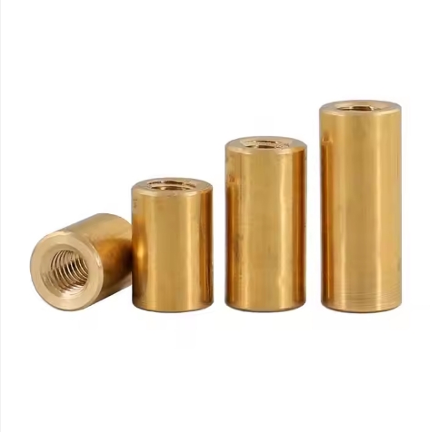 M4 – M12 Adjustable Brass H62 Round Standoffs Cylindrical Spacers Long Coupling Nuts Connector Nut