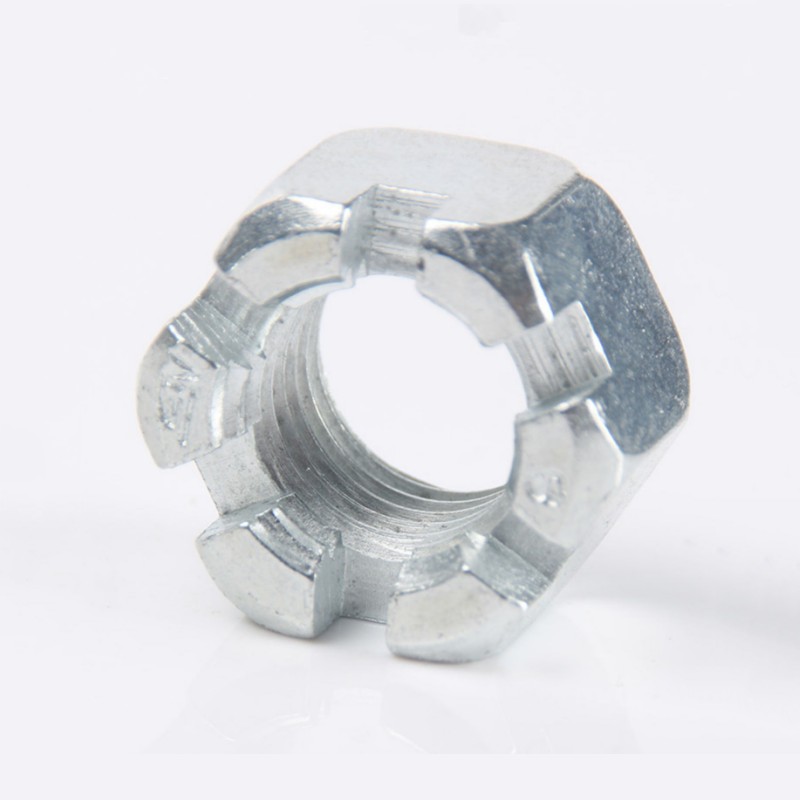 Grade 4.8 Zinc Plated Carbon Steel Hex Slotted Nut