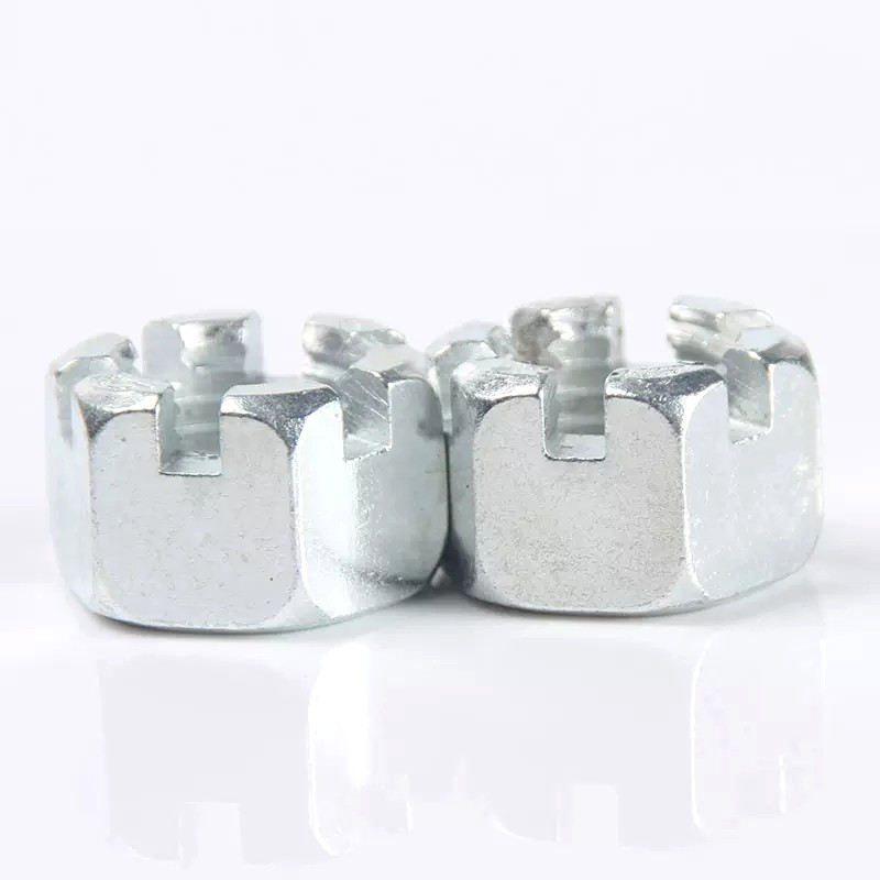 Grade 4.8 Zinc Plated Carbon Steel Hex Slotted Nut 4