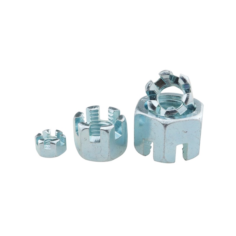 Grade 8.8 Zinc Plated Carbon Steel Hex Slotted Nut 2