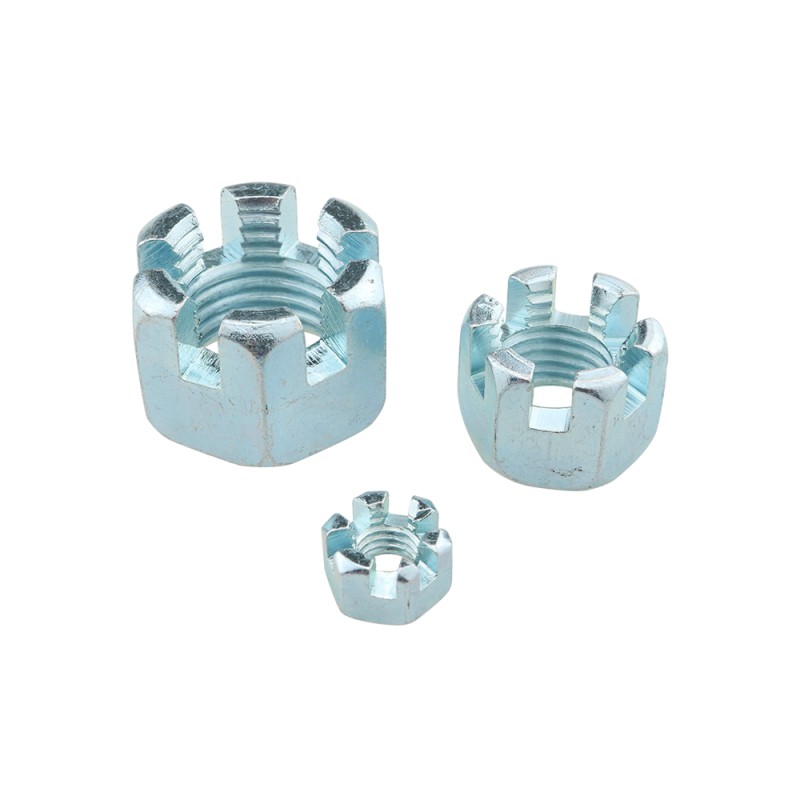 Grade 8.8 Zinc Plated Carbon Steel Hex Slotted Nut 3