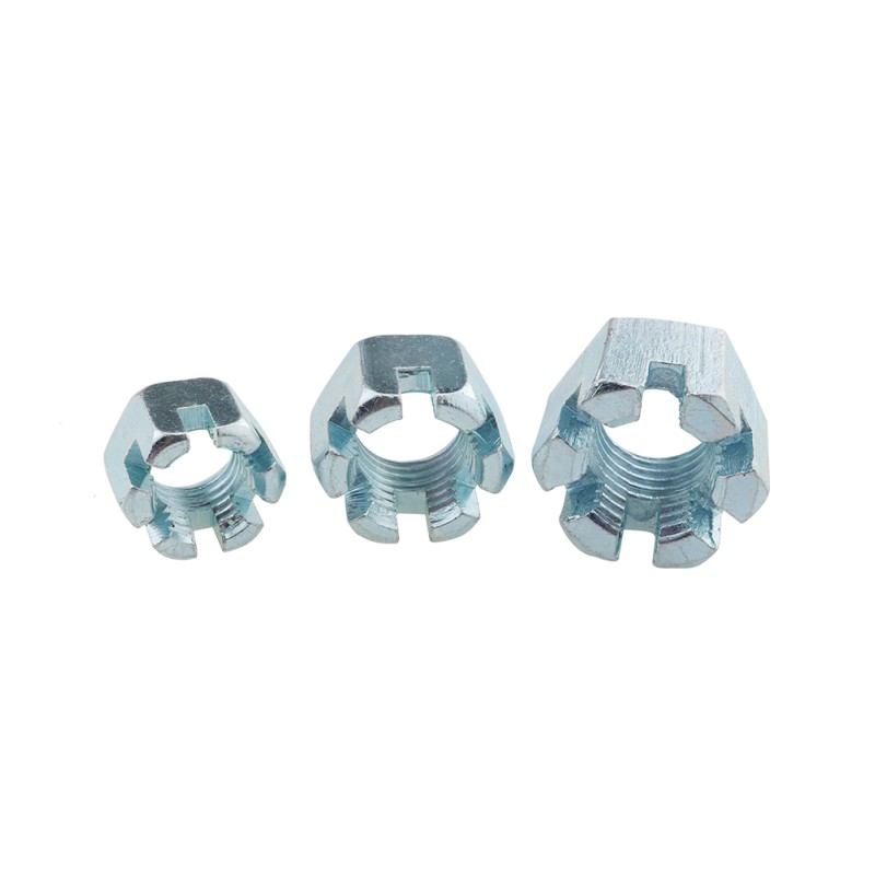 Grade 8.8 Zinc Plated Carbon Steel Hex Slotted Nut 4