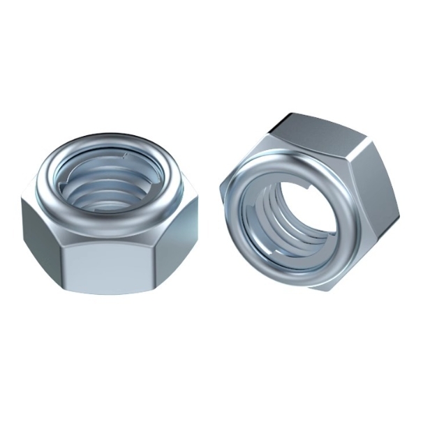 Corrosion Resistant Bright Zinc Plated Nylon Lock Nuts (White Passivation) 2