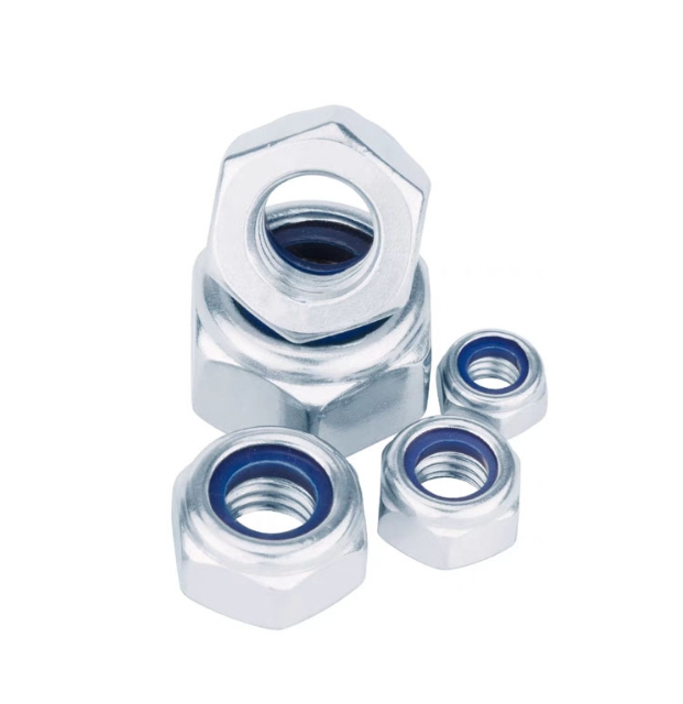 Factory Supply Carbon Steel M5 Nylon Insert Lock Nut Self-locking Hexagon Lock Nuts 2