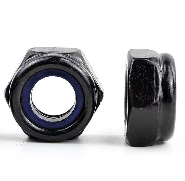 Large Diameter Black Phosphated Nylon Lock Nut 3