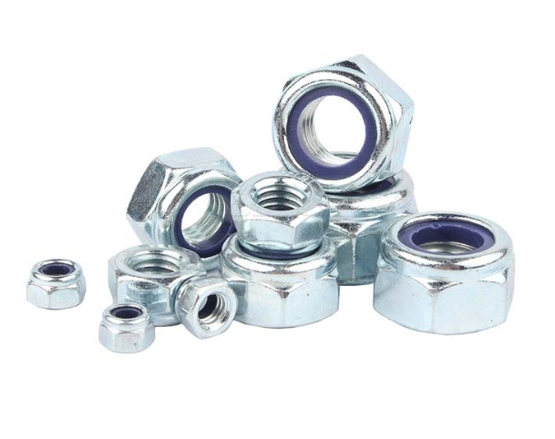 Reusable Nylon Lock Nuts with Enhanced Zinc Coating (Blue-White) 1