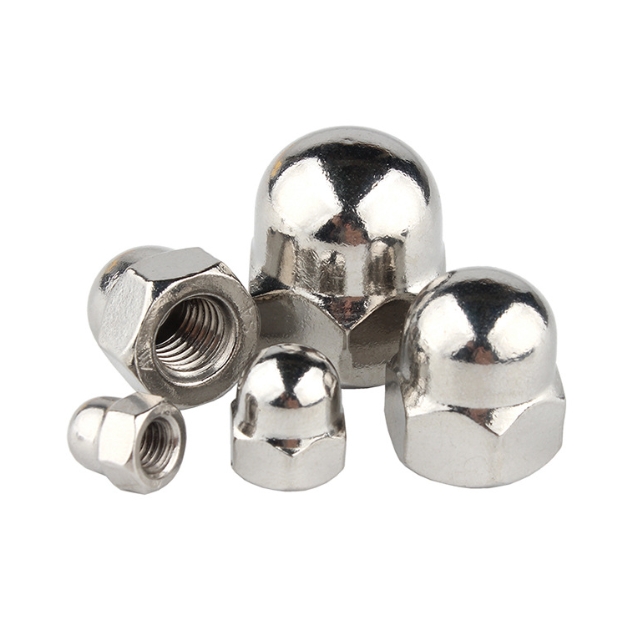 Safety Cap Nuts Stainless Steel Covers Exposed Threads Plain