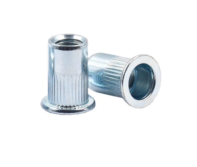 Factory Direct Selling Zinc Plated Carbon Steel Flat Head Insert Nuts Rivet Nuts Blue White Zinc 1