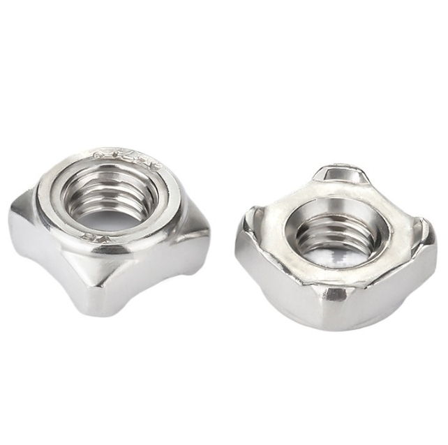 Customizable M10 Square Weld Nuts Stainless Steel Plain Finish for Water Treatment Applications