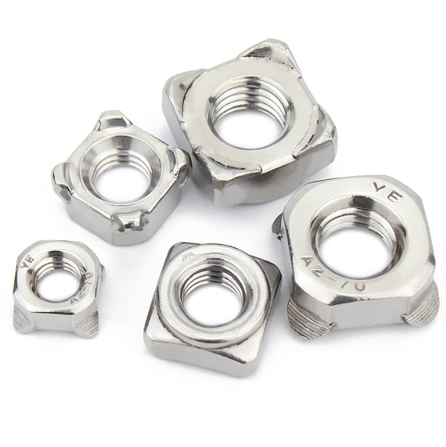 Customizable M10 Square Weld Nuts Stainless Steel Plain Finish for Water Treatment Applications 5