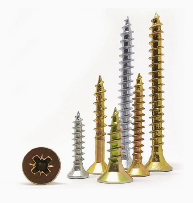 China Factory Price Self Tapping Screw/Roofing Screw/Wood Screw/Drywall Screw/Double Csk Head Pozi Chipboard Screw DIN7505 5
