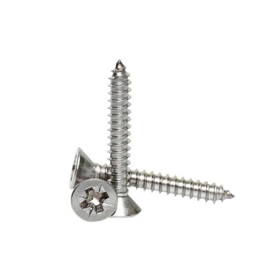 DIN7505 Yellow Zinc Plated Carbon Steel Stainless Steel 304 316 Pozi Drive Flat Countersunk Wood Self Tapping Chipboard Screw 5
