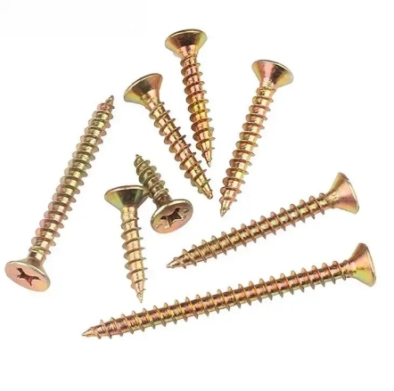 Factory direct high quality Galvanized DIN 7962 Yellow /white zinc plated Chipboard Screws